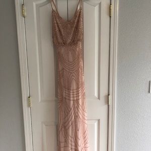 EUC Adrianna Papell Beaded Pink Gown size 2